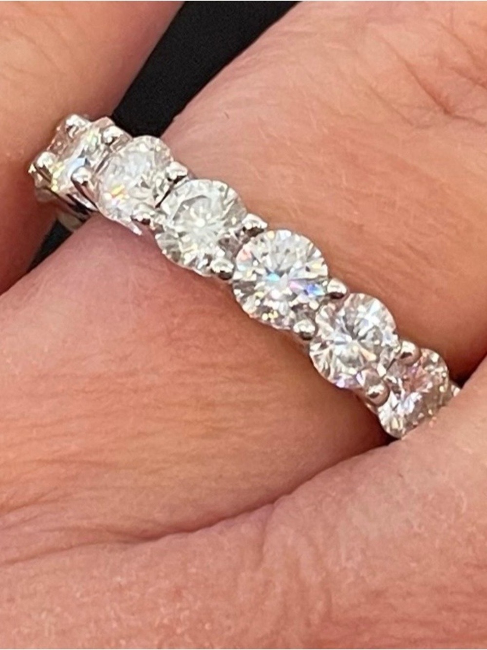 Women’s Round 4mm 5.1ct Moissanite Eternity ring, sterling silver size 6